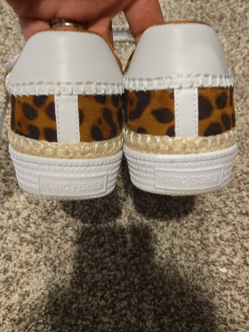 Marc Fisher Leopard Print Platform Sneakers in Brown and White - Picture 3 of 5